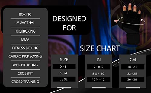 Quick Gel Boxing Wraps Under Boxing Gloves - Kickboxing MMA Muay Thai - Fist, Knuckle, Wrist Wrap Protection Inner Glove Hand Wraps - Men Women Kids - color: All Black, size: Large-X-Large