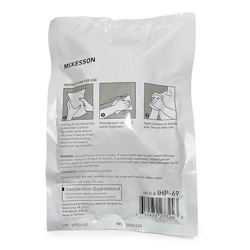McKesson Instant Hot Packs, Instant Hot Compress, 6 x 9 in | Instant Hot Pack,Sodium Acetate / Water,Disposable,6 X 9 Inch - color: Red, size: 6x9