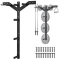Wall Mounted Weight Plate Rack, 6 Pegs & 4 Barbell Storage Rack, 1190 LBS Capacity Weight Plate Holder, Wall Mounted Bumper Plate Storage for Home Garage Gym, Fit 2" Olympic, Rubber Protection Pads - size: Weight Plate Tree