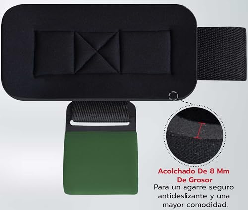 AQF Weight Lifting Hooks (Pair) - Neoprene Padded Wrist Strap for Deadlift - color: Military Green
