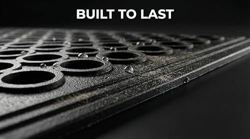 Lovinland Large Rubber Doormat for Outside - 60 x 35 Heavy Duty Outdoor Drainage Mat with Holes - Anti Slip Floor Mat for Commercial Kitchen, Pool, Restaurant, Garage, Bar, Entrance, Wet Area, Garden