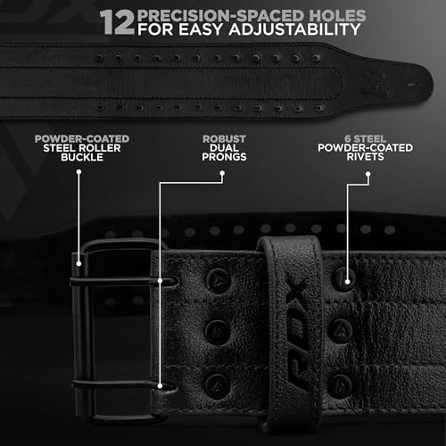 RDX IPF Compliant Powerlifting Belt 13mm and 10mm, USAPL USPA and IPL Competition Level Genuine Leather 4” Gym Belt for Heavy Weight Lifting Deadlift Squats and Strongman Strength Training, Men Women - color: 10MM BLACK, size: M