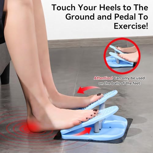 Mini Stepper Trainer, Reinforced Nylon Foot Stepper Exercise Machine Quiet Stair Stepper Foldable Leg Exerciser Peddle for Home Office - color: Blue