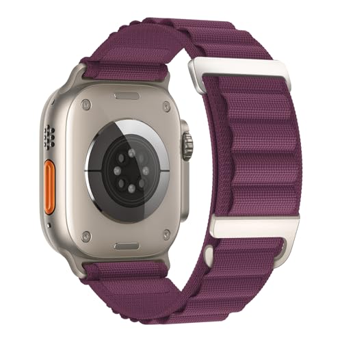 Alpine Loop Compatible with Apple Watch 3 Band 49mm 46mm 45mm 44mm 42mm 41mm 40mm 38mm Men Women, Nylon Sport Loop for Apple Watch Ultra 2/1 iWatch Series 11 10 9 8 7 6 5 4 3 2 1 SE - color: Wine Red