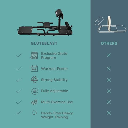 Lifepro Hip Thrust Machine – Adjustable Glutes Workout Equipment for Home – GluteBlast Foldable Booty Builder, Sissy Squat Machine, Thrust Glute Bench, Home Gym Glute Workout - style: Gluteblast