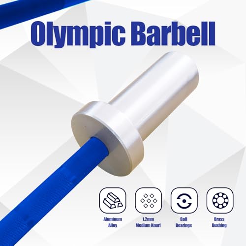Kids Barbell 5LB Mini Barbell Bar 4ft for Beginner Women & Kids Weighted Bar, Compatible with 2-Inch Weight Plates, for Strength Training Gym Weight Lifting - color: Blue&Silver