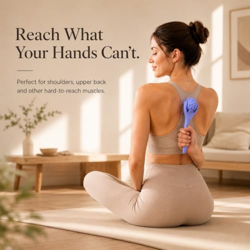 Massage Ball Set Peanut Ball 3.35"Fascia Ball for Foot Handle Ball for Back | 3 in 1 Silicone Fascia Ball Myofascial Release Kit for Plantar Fasciitis Deep Tissue Trigger Point
