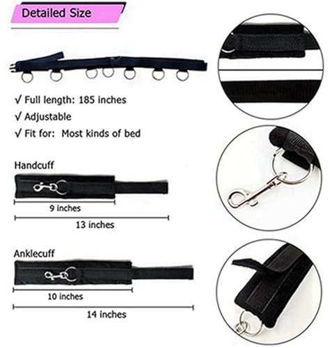 BDSM Sex Bed Bondage Restraints Kit Toys for Ankle and Wrist Bar Sex Resistance Bands Women Bed for Neck with Ankle Straps Sex Handcuffs Hand Cuff Bracelets for Women Set Adults Bedroom Play Sweater