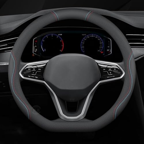 for Volvo XC-40 XC-60 XC-70 XC-90 AB 2020-2026+ Car Steering Wheel Cover Anti-Slip Breathable Car Steering Wheel Protector Car Accessories Interior,D-Type-Black line - color: D-type-black Line