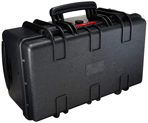 Amazon Basics Hard Protective Camera Case with Wheels, Large, Black, 22"L x 14"W x 9.8"H - size: Large