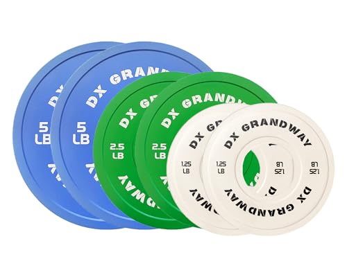 Fitness Change Weight Plates 1.25LB 2.5LB 5LB Pairs Support Plates Olympic Plates for Weight Lifting Bumper Weight Plates Steel Rubber Strength Training Weight Plates - color: 17.5LB Combo
