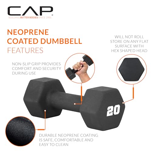 CAP Barbell Neoprene Dumbbell Weights Pairs & Sets | Multiple Colors - size: 20 lb Pair