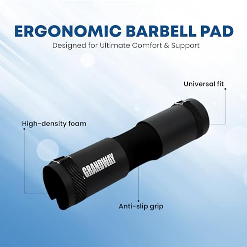 Advanced Squat Pad - Barbell Pad for Hip Thrusts, Squats & Lunges - Neck & Shoulder Squat Bar Pad Cushion Support Foam for Extra ComfortPremium Squat Pad - color: Black