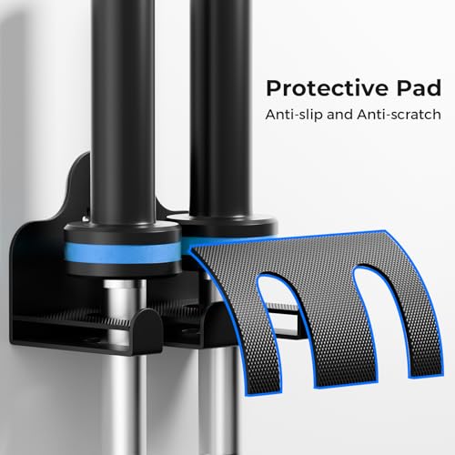 Barbell Wall Holder,Olympic Hanger,Garage Gym Bar Wall Rack,Vertical Barbell Mount Rack,Space Saving Commercial or Home Gym Accessory,Holds Under 33mm Bar Size - color: Bar Pattern Black 2 hooks