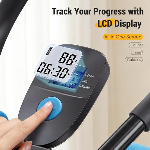 NEWBULIG Ab Machine, Abs Workout Equipment for Home Gym, Adjustable Ab Trainer Machine for Stomach Workout, Foldable Abdominal Trainer - color: Black Blue