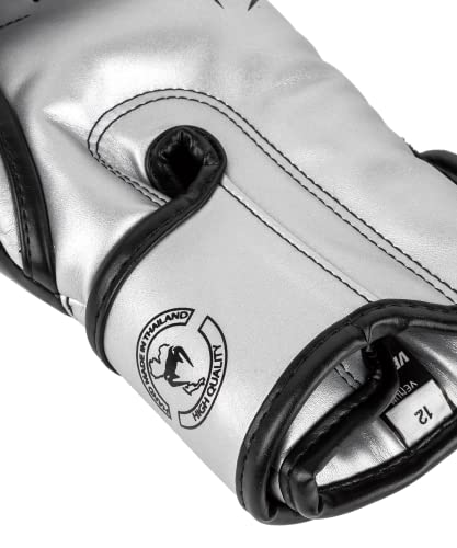Venum Elite Boxing Gloves - color: Silver/Black, size: 10-Ounce