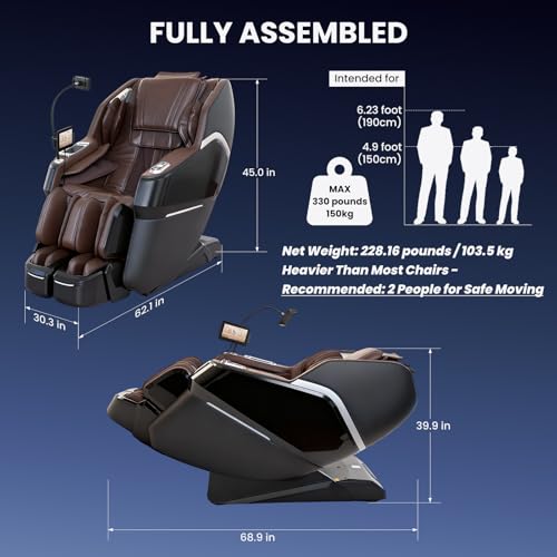 4D Massage Chair Full Body with Space Walk & Ankle Stretch, 2026 Zero Gravity 55“ SL-Track Shiatsu Massage Chair Recliner, Electric Calfrest Extension & Foot Rollers, AI Voice Control S002 Black - color: Black