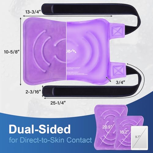 APEXUP Ice Pack for Knee Pain Relief, Large Reusable Wrap After Surgery, Flexible Gel Cold Pack for Injuries, Pain Relief for Back, Shoulder, Elbow, Ankle and Leg (Purple, L 1PK) - size: Large-1PK, style: Purple
