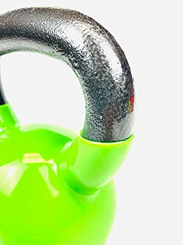 Vinyl Coated Cast Iron Kettlebell Weight - color: 20 LB + 25 LB - Yellow/Green