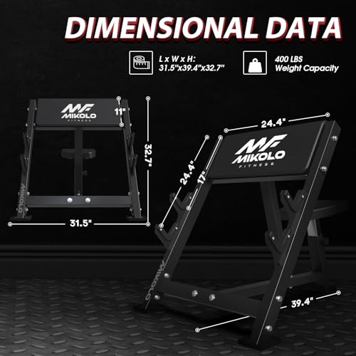 Mikolo Preacher Curl Bench, Seated Arm Isolated Barbell Dumbbell Bicep Station, Bicep Curl Machine with 2 Bar Holders for Home Gym - color: BLACK