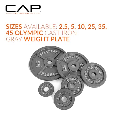 CAP Barbell 2-Inch Olympic Weight Plate | Multiple Options - size: 2.5 lb - Single, style: Classic - Grey