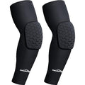 COOLOMG Padded Arm Sleeves Compression Elbow Pads for Volleyball Basketball Football Youth Kids Adult - color: New Black, size: X-Large