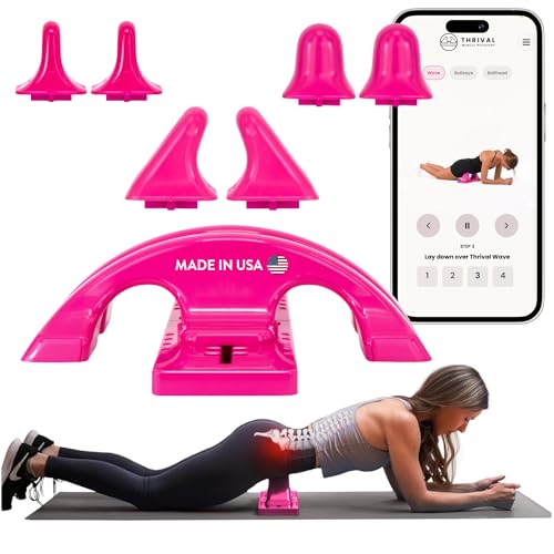 Thrival Relief Pro - Fully Adjustable Psoas, Back and Hip Flexor Muscle Release Tool with Thrival App for Targeted Routines, Deep Tissue, Trigger Point Massage (Pink) – Made in USA - color: Pink, size: Thrival Relief Pro