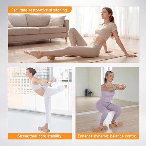 Cork Balance Board, 4-in-1 Natural Cork Ankle Stability Trainer & Foot Strengthener for Enhanced Foot Strength, Balance Trainer, Home Gym Fall-Prevention Training