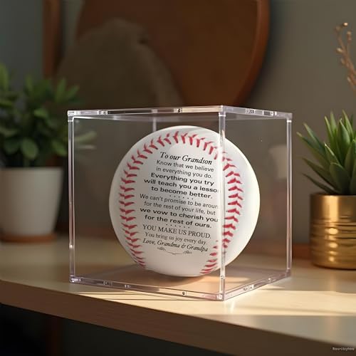 Grandson Baseball - to Our Grandson from Grandma & Grandpa - Grandson Baseball from Grandparents - Graduation Birthday Wedding Anniversary Keepsake
