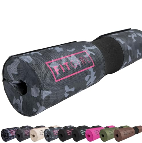 FITGIRL - Squat Pad and Hip Thrust Pad for Leg Day, Barbell Pad Stays in Place Secure, Thick Cushion for Comfortable Squats Lunges Glute Bridges, Olympic Bar and Smith Machine - color: Camo (Deluxe)