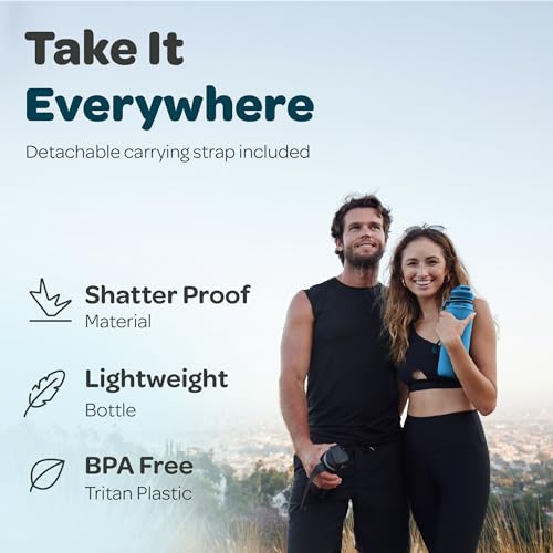 Hydracy Motivational Water Bottle with Time Marker & Fruit Infuser 32 oz | BPA-Free Tritan, Leakproof Flip-Top Lid,No-Sweat Sleeve,Carry Strap,Daily Intake Tracking for Gym,Sports,Outdoors - color: Midnight Blue, size: 32 Ounces