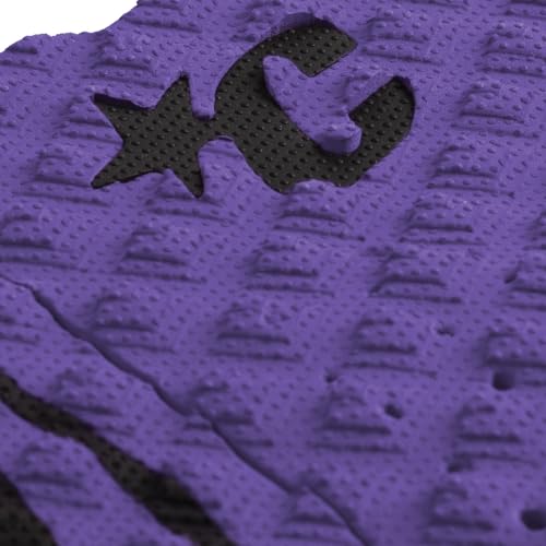Creatures of Leisure Ethane Ewing Lite Pin Tail Ecopure Traction Pad, EcoPure Organic Additive, 8mm Teardrop Wide Arch Bar - color: Punk Purple Black Flames