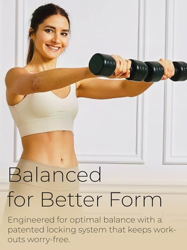 Adjustable Dumbbell Set｜2LB 3LB 4LB 5LB Light Hand Weights for Women｜One-Twist Weight Adjustment｜Non-Slip Curved Grip Handle｜Free Weights for Home Gym, Rehab, Pilates, Yoga, Strength Training - color: Classic Black