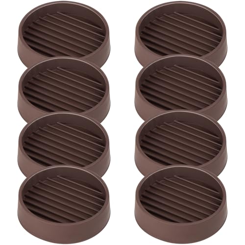 Non Slip Furniture Pads, 2"x2" Round Rubber Furniture Caster Cups Anti-Sliding Bed Stopper, Anti Grippers Floor Protectors for Furniture Bed, Couch, Chair Leg(Brown, 8Pack) - size: 2" x 2" (Set of 8)-Round