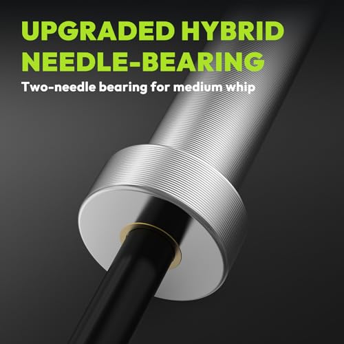 HANDBODE Olympic EZ Curl Bar, Curling Barbell, 4 FT And 6.2 FT Options | 500-700 LB, Rackable Longer Version, 2-Inch Sleeves, Angled Grips, Bicep Training, Tricep Extensions, Preacher Workouts - color: 6.2ft Curl Bar 35lb, Black & Silver