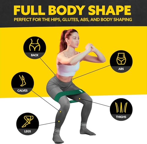 Tribe Lifting Resistance Bands for Working Out - 3 Pack Fabric Workout Bands for Women and Men - Booty Bands for Legs and Glute - Non Slip Exercise Bands Set for Squat Hip Thigh - color: Light Green