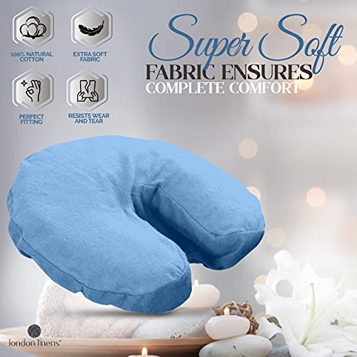London Linens Premium Extra Thick 100% COTTON Flannel Massage Face Cradle Cover, Includes 4pcs (4, Baby Blue) - color: Baby Blue, size: 4