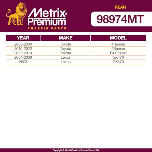 Metrix Premium Chassis Parts - 2 PC Rear Sway Bar Stabilizer End Link Kit Fits 2003-2022 Toyota 4Runner, 2007-2014 Toyota FJ Cruiser, 2003-2009 Lexus GX470, Replacement K80469, Made in Europe - size: K80469 x2/ PAIR