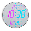 12" Large Digital Wall Mount Clock, Count Down Timer, Alarm, Big LED, 12 RGB Color, Temperature for Living Room Classroom Desk, Xmas, Birthday Gift for Senior Mom (Fabric Elements) - style: Black shell - Fabric Elements