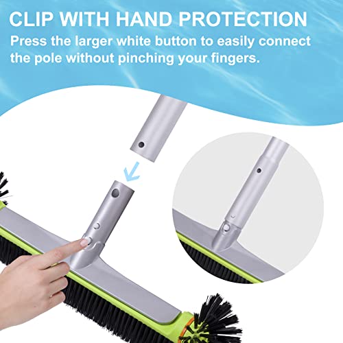 Sepetrel Pool Brush Head for Cleaning Walls,Heavy Duty Inground/Above Ground Swimming Pool Round Scrub Brushes with Premium Strong Bristle & Reinforced Aluminium Back - size: Hemispherical for Walls