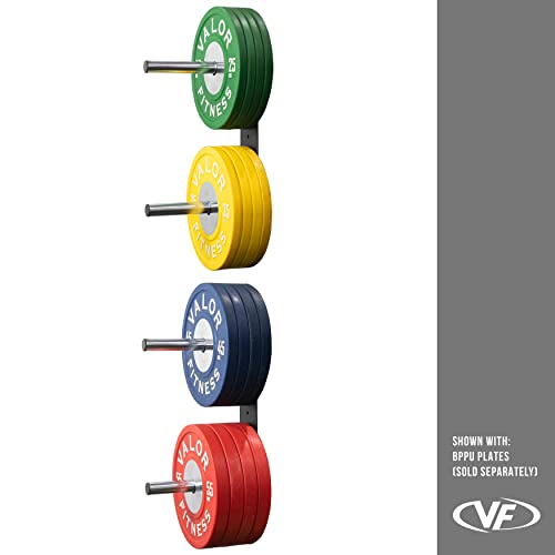 Valor Fitness Wall Mounted Weight Plate Storage Holder/Rack for Bumper Plates and Olympic Weight Plates - color: 4-Peg Rack -BH-26
