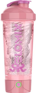 VELOMIX Electric Protein Shaker Bottle - 24 oz | USB-C Rechargeable | Leak Proof Shaker Cups for Protein Shakes | Portable Blender for Shakes and Smoothies (Electric - Pink) - color: Electric - Pink