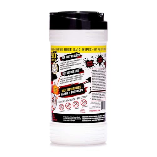 Juniper CLEAN Hyper Wipes, 1 Pack Heavy Duty Hand & Tool Cleaning Wipes, 8"x12" Multi-Surface Cleaning Wipes, Degreasing, All Purpose Cleaner, Mechanic, Work Wipes, 90 Count Canister - size: 90 Count (Pack of 1)