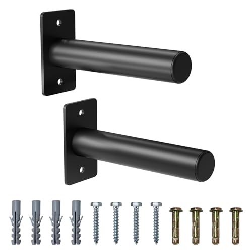 Wall Mounted Weight Plate Holder, Weight Rack Storage for 2" Olympic Weight Plate, Max Weight Capacity 330 lb, Best with Black Powder Coated for Garage Home Gym Strength Training (2 pcs)