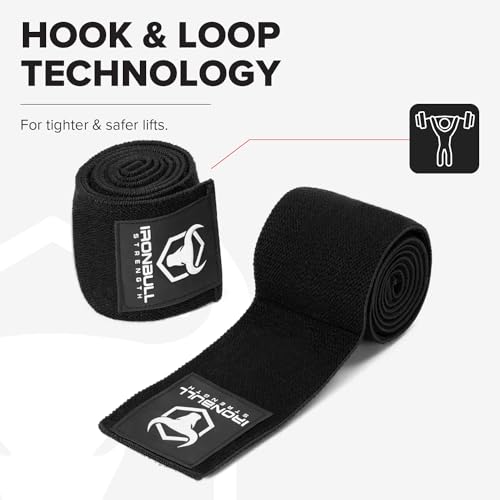 Elbow Wraps for Weightlifting (1 Pair) - 50" Elastic Elbow Braces for Weight Lifting - Elbow Support for Bench Press, Powerlifting, Fitness, & Gym Workout - Gym Elbow Straps Weightlifting - Elbow Compression Strap Brace - color: Black
