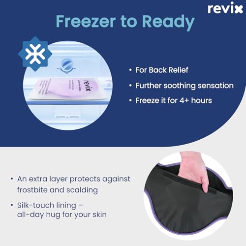 REVIX Extra Large Lower Back Ice Pack Wrap, 2 Pack Gel Wrap for Lumbar | Reusable Cold Gel for Sciatica & Waist Relief, 13.4 x 11 in, Hands-free Lumbar Wrap for Men & Women, Purple - color: Purple