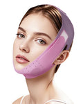 V-Line Sculpting Face Mask – Silicone Chin Strap for Jawline Tightening & Double Chin Reduction (23-27 Inches) (Rose purple) - color: Rose purple