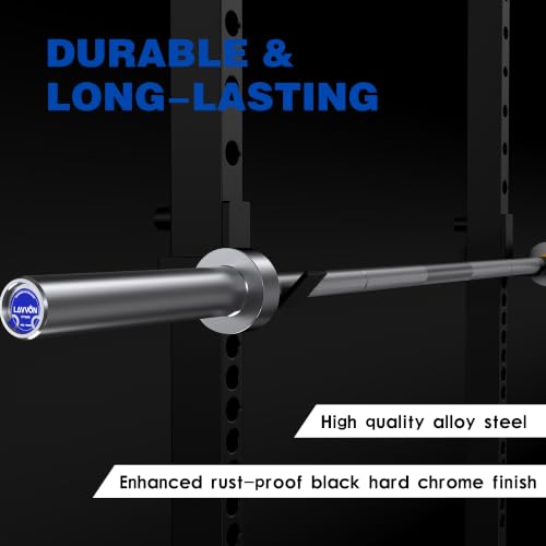 7ft-Olympic Barbell Bar, 2" Standard Straight Bars for 45 lb Weight Lifting | Bar for Bench Press/Powerlifting/Squats/Deadlift/Hip Thrusts/Lunges/Biceps- Home Gym Weight Bar- 2 Collars(1000lb Capacity) - color: Silver
