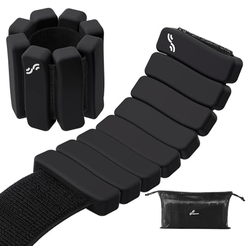 Sportneer Wrist & Ankle Weights for Women & Men Set of 2 (1LB/2LB Each) - Soft Silicone Arm & Leg Weights for Pilates, Yoga, Walking, Barre, Home Workout, Water Aerobics - color: Twilight Black, size: 4 Lb Pair (2 Lb Each)