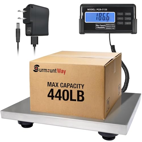 Large 440lbs Shipping Scale, 15"X 12" Platform Heavy Duty Stainless Steel Platform for Postal Industrial Floor Business Office Home Warehouse Package Luggage - size: 440lb